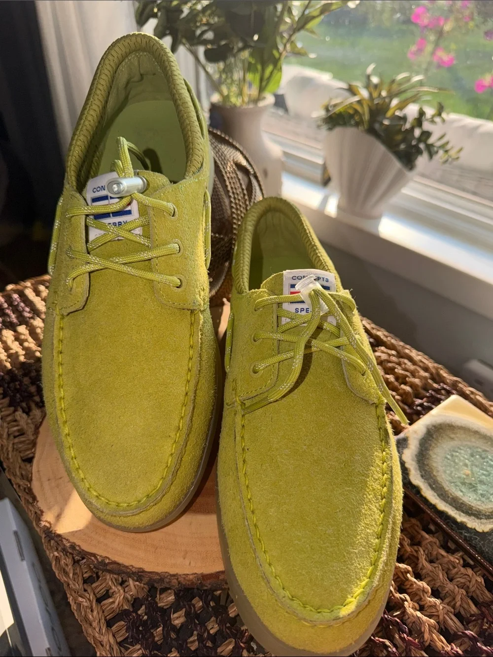 Concepts x Sperry 3-Eye Cup Morning Mist Green Suede Boat Shoes Men's 10.5 NEW